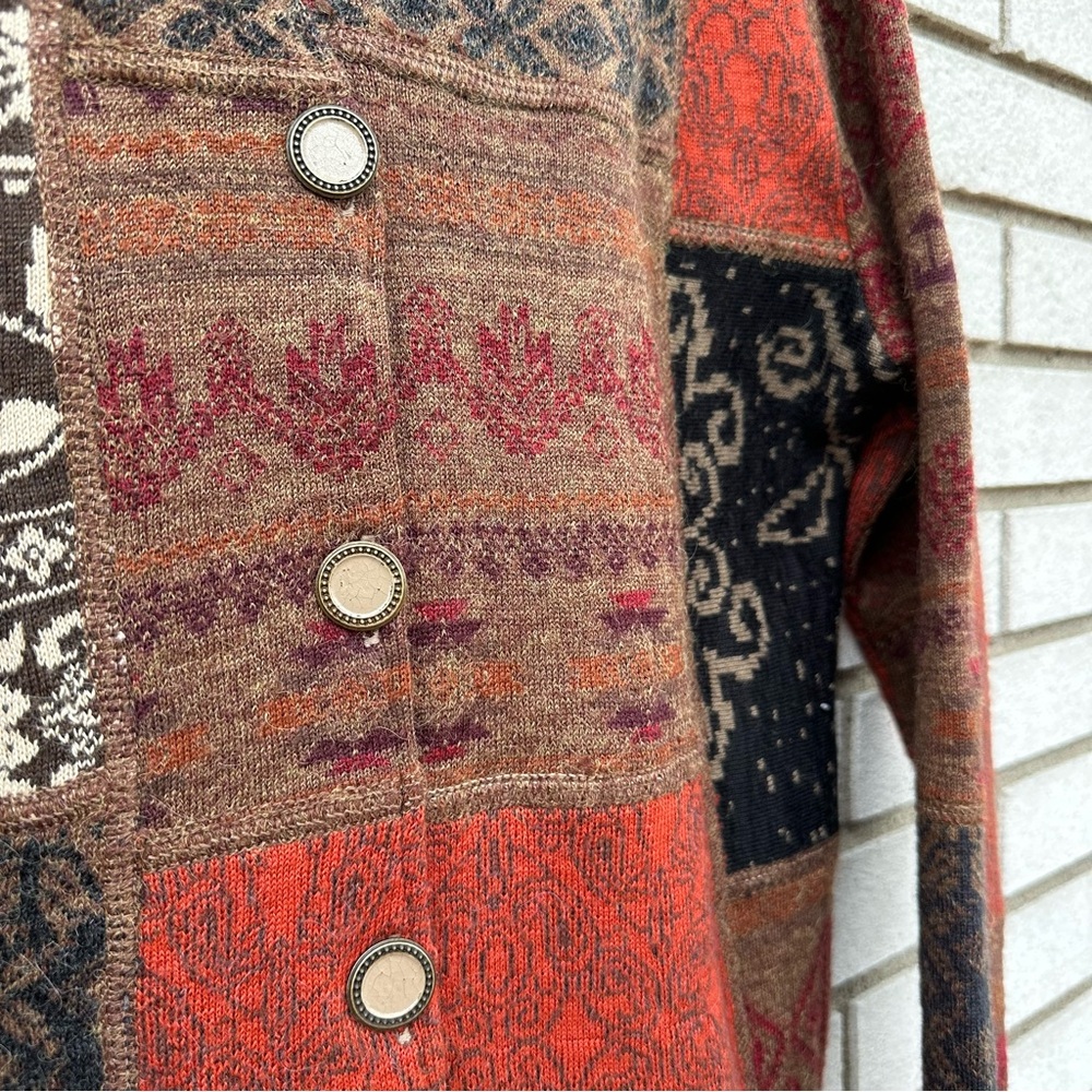 Peruvian Link Alpaca Patchwork Jacket Boho Artisa… - image 3